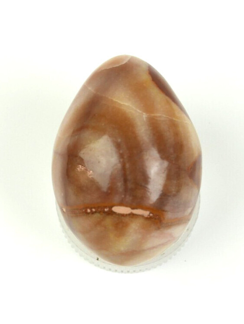Vintage Banded Onyx Calcite Egg Crystal Healing Polished Stone Travertine 1.5"